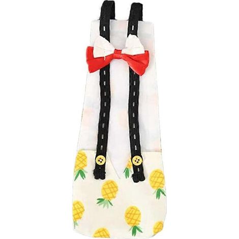Couche de canard, poule, oie ajustable lavable pour volaille, costume ananas taille S. (1/4)