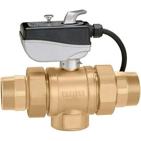 Valvola a sfera motorizzata a due vie con microinterruttore ausiliario Caleffi 638 230V - 3/4"