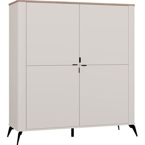 CORDOBA 4D Cachemira Beige Oak Castello Locker 4 puertas 8 estante sala de estar