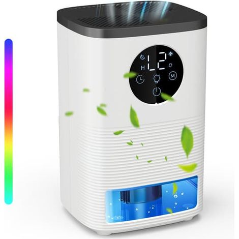 Déshumidificateur électrique - 1400 ml - Silencieux - 2 vitesses - Portable et compact - Minuterie 4 à 24 h - Arrêt automatique - 1400 ml (1/5)