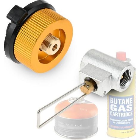 Adaptateur de recharge de bidon de gaz de camping pour bidon isoutane/butane Valve Lindal EN417/MSF-1A Kit convertisseur d'adaptateur de réservoir de camping portable pour cartouche de gaz (1/5)
