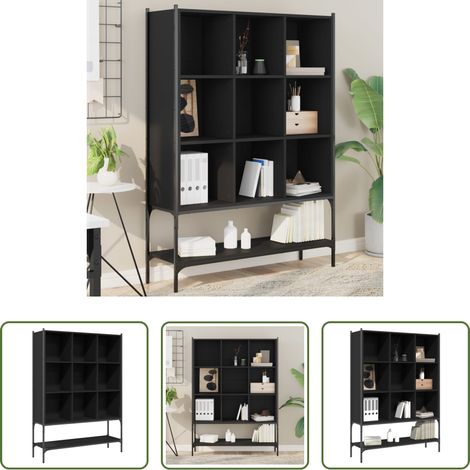 vidaXL Décoration - Bibliothèque noir 102x30x141,5 cm bois d'ingénierie (1/5)