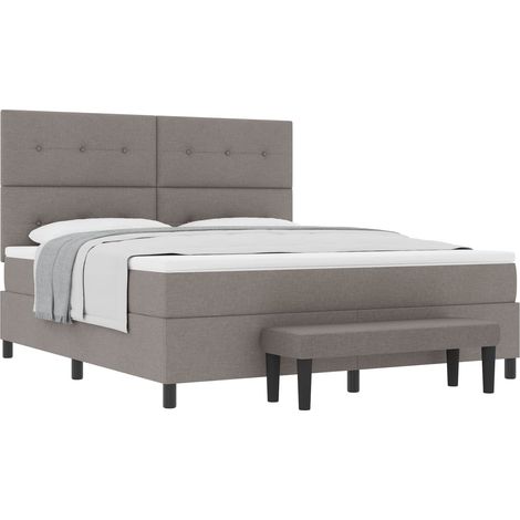 Maison Exclusive - Boxspringbett mit Kopfteil Taupe 180 x 200 cm (1/5)