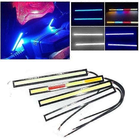 Bande lumineuse LED COB ultra-brillante pour voiture et moto électriques (bleu glacier), guide de lumière 12V, forte puissance lumineuse diurne. (1/5)