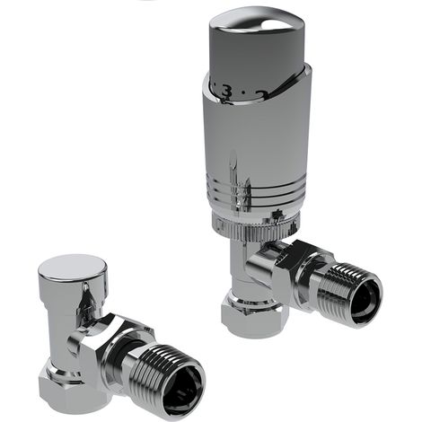 Angled Thermostatic Radiator Valve Pack Chrome