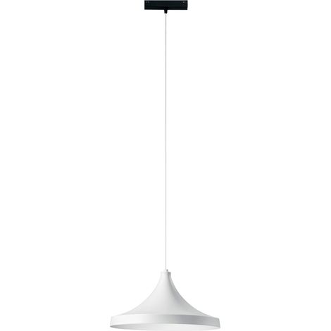 Sospensione binario DAVINCI 48V in alluminio bianco 18W luce naturale 4000K 38cm.