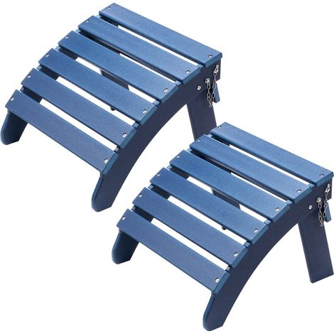 Repose-pieds Pliable Adirondack, 475x480x350 mm, Lot de 2, PEHD, Résistant aux Intempéries pour Chaise Adirondack, Montage Facile, pour Extérieur, Porche, Piscine, Pelouse, Arrière-cour, Bleu (1/5)