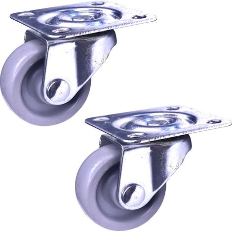 2x roulette pivotante diamètre 30mm capacité de charge 30kg hauteur 35mm acier meuble outillage (1/2)