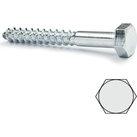 tirafondo cabeza hexagonal din 571 zincado 5-30 largo 25mm diámetro 5mm (caja 200)