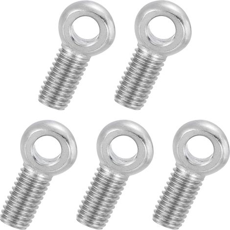 5 Pcs Boulon à Œil M10x30mm Boulon à Œillet de Levage pour Balancement d'Épaule, Vis Filetage Complet en Acier Inoxydable 304, Filetage Métrique Trou Coulissant, Couleur Argentée (1/5)