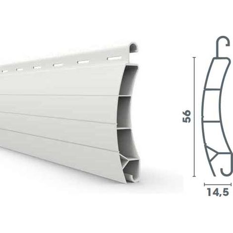 Lame Volet Roulant 56mm PVC Ajourée - 160cm - Blanc - Recoupable