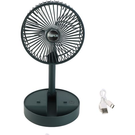 Ventilateur USB pliable et rétractable, portable et silencieux, idéal pour le bureau, la maison et les voyages. Petit ventilateur de bureau et de voyage. (1/3)