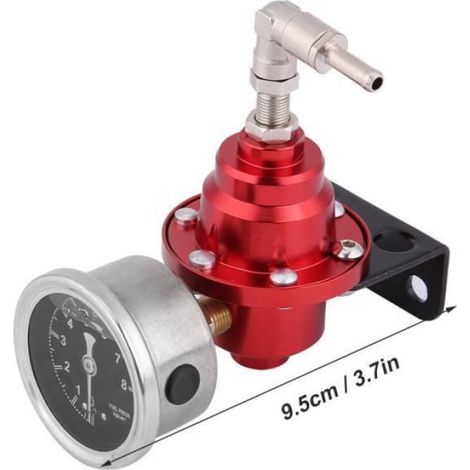 Universel CNC Aluminium Régulateur de pression Carburant Réglable Rouge Voiture (1/4)