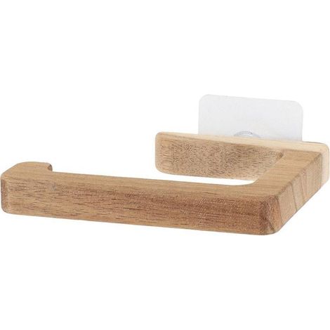 Derouleur papier wc en acacia sur sticker - naturel -