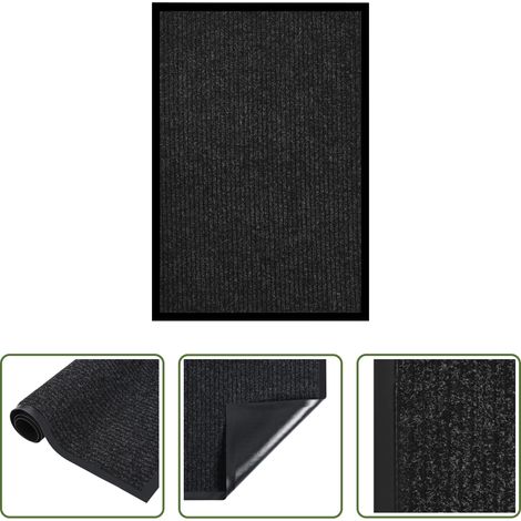 Tapis de bienvenue - Paillasson rayé Anthracite 80x120 cm (1/5)