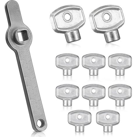 11 Pièces Clé de Purge Radiateur - Poignée de Ventilation en Acier Inoxydable - Clé Carrée de 5 mm Pour la Plupart des Radiateurs (1/5)