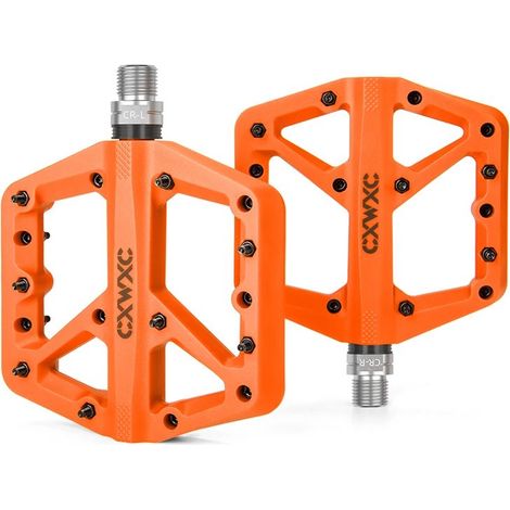 Pedales de plataforma para bicicleta Orange CXWXC con rodamientos sellados de nailon (1/4)