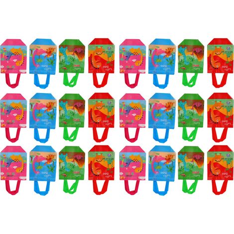 24 Pochettes Cadeaux Dinosaures Adorables Réutilisables pour Anniversaire et Baptême - Lot de 24 (1/5)