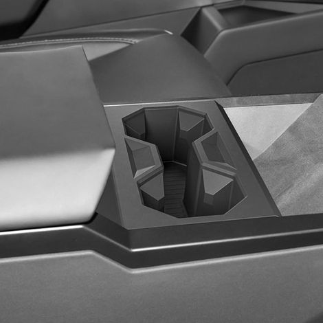 Erhältlich in einer Farbe: Schwarz. Material: Silikon. Autobecherhalter mit Becherbegrenzung, passend für Tesla. (1/4)