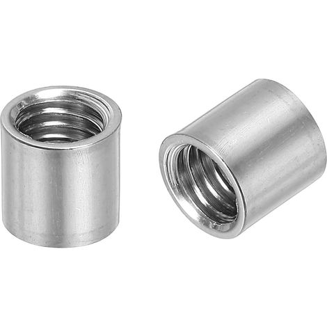 10Pcs Écrous de Raccordement Ronds M8, en Acier Inoxydable 304, Écrou de Tige de Manchon de 10 mm de Longueur pour Support, M8x10x10mm (1/5)