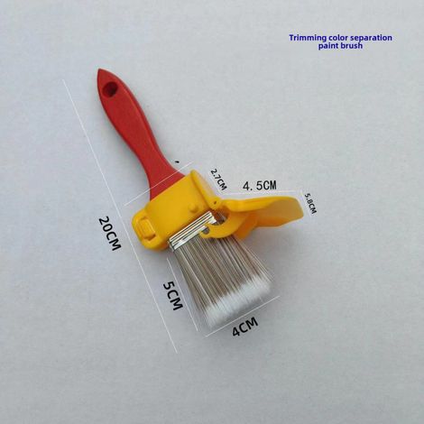 Pinceau de séparation des couleurs pour les finitions murales, pinceau d'angle pour les finitions intérieures des murs, outil de décoration d'angle (Rouge orange pinceau de séparation des couleurs de (1/5)