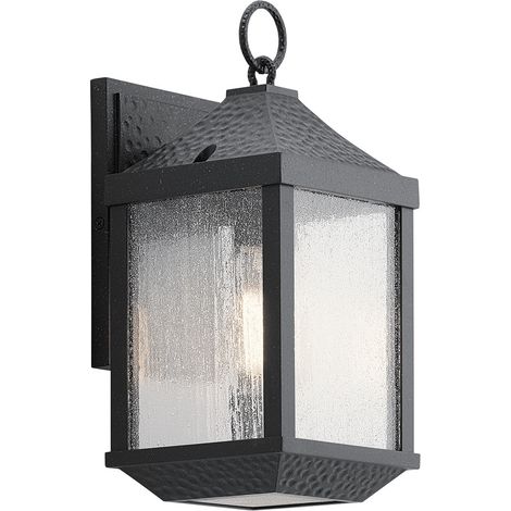 Elstead Springfield Petite lanterne murale d'extérieur à 1 lumière, noir vieilli, IP44, E27 (1/4)