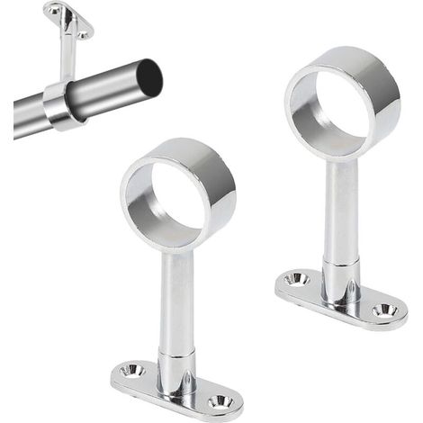 Soporte para barra de cortina, soportes para barras de armario de aleación de zinc, soportes para barras de armario, soporte central para barra de perchero 2 piezas (1/5)