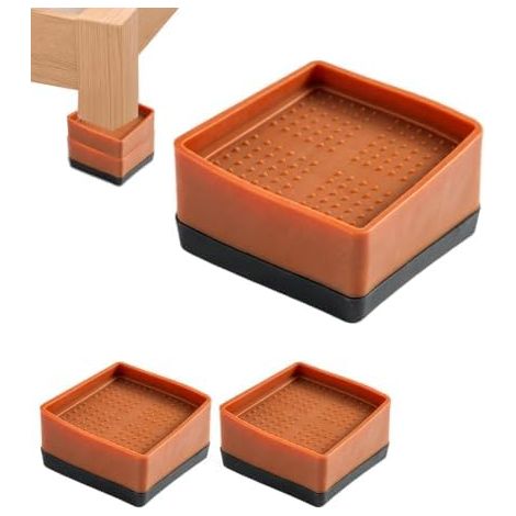 Rehausseurs de pieds de chaise empilables (lot de 4) Supports de surélévation pour meubles Pieds de canapé pour la maison, la cuisine, le salon, la buanderie, le bureau, l'appartement, la ferme et l (1/5)