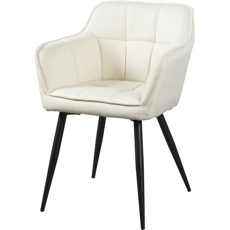 Set di 4 sedie da pranzo dal design moderno e robusto 81 x 57 x 53 cm beige e nero 030009801