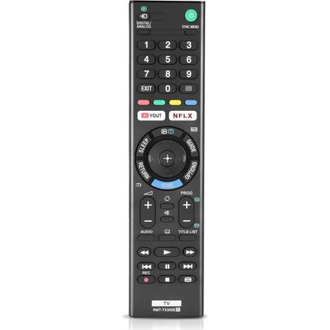 Ersatzfernbedienung für Sony Bravia RMT-TX300E – Kompatibel mit der Sony Bravia TV-Fernbedienung – Einfache Bedienung mit Netflix-/YouTube-Tasten – Plug & Play (1/5)