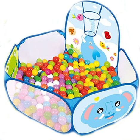 Gioco bambini piscina box con palline colorate con canestro basket per casa spiaggia giardino e cameretta (1/5)