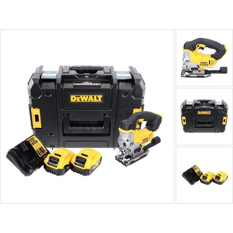 DeWALT DCS 331 P2 Sierra de calar a batería XR 18V en maletín TSTAK + 2x Batería DCB 184 5,0 Ah + Cargador DCB 115