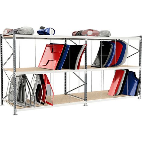 Portapacchi a 3 livelli - Elemento successivo - hxlxp: 2000x2000x1800mm - Utilizzabile solo con un modulo di avviamento - RAYOC/3N/2020/S