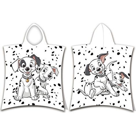 Disney - Poncho de douche avec capuche en coton "Les 101 Dalmatiens" - Blanc - 50 x 115 cm - Livraison gratuite (1/3)