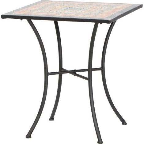 Prato Table de Jardin Structure Acier Noir 64 x 64 x 69,5 cm (1/2)