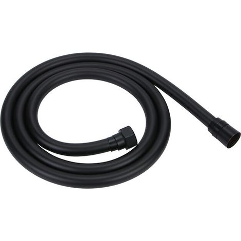 Noir Flexible Douche 1,5m en PVC Tuyau douche Avec double protection anti-torsion, tuyau de douche Remplacement Universel, Avec double tête en laiton de qualité supérieure, Anti-torsion (1/5)
