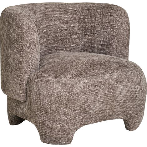 Fauteuil 79x77x72 cm en tissu texturé taupe (1/5)