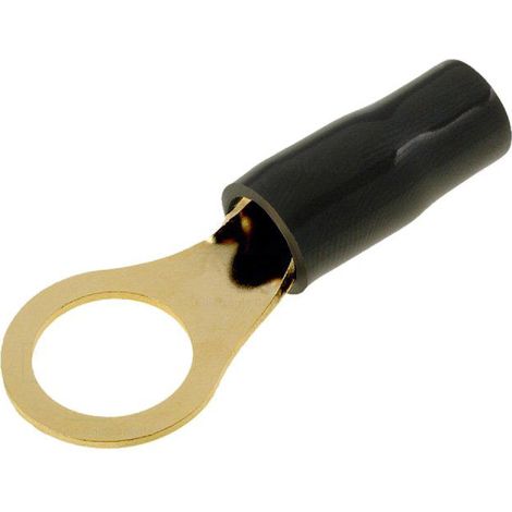 50x Connecteurs Anneau M10 10mm2 - Dore Isole noir