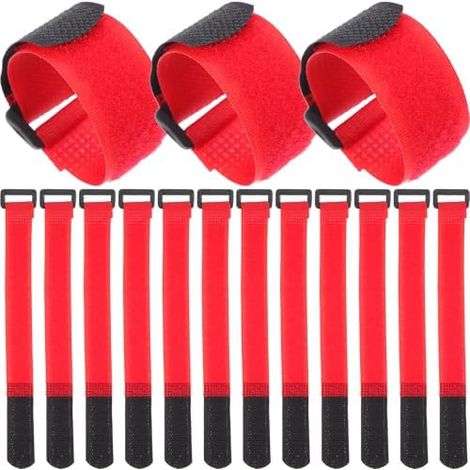 Lot de 20 Clips Câbles en Nylon Rouge Boucle Auto-agrippante, Attaches Câble Pratiques pour Organiser Tuyaux et Cordes Jardins Abris - (1/5)
