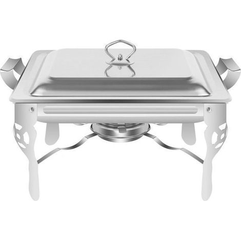 5l réchauffeur à fondue récipient de stockage de chaleur en acier inoxydable fondue buffet set type de poignée, support à carburant