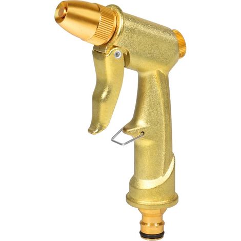 Pulvérisateur de jardin, motifs de pulvérisation réglables, construction en métal durable, Pistolet à eau doré (1/2)
