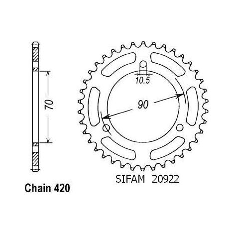 Pignon arrière en acier JT R239-38, 38 dents, taille 420