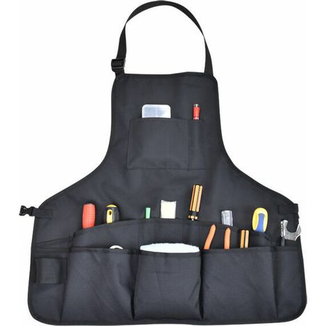 Gardening Apron Gardener Apron Work Apron Adjustable Protective Apron for Garden Tools -(Black) (1/5)