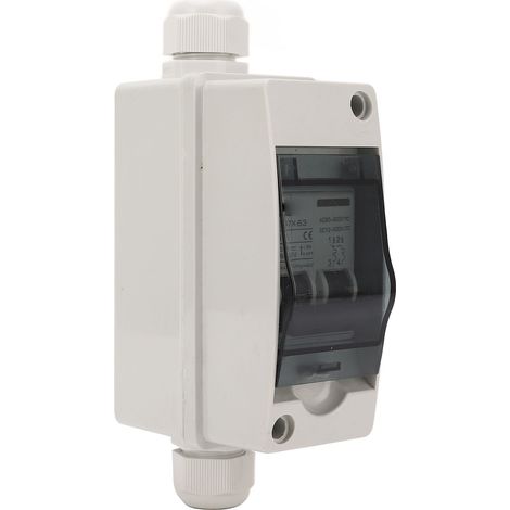Interrupteur de sectionnement solaire 6 A IP65, disjoncteur miniature extérieur avec boîtier pour rail DIN, DC 12-400 V, AC 90-400 V (1/5)