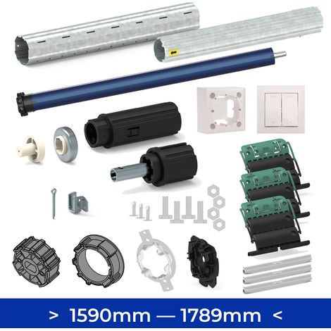 Kit axe moteur volet roulant 1590 --- 1789 mm Moteur Filaire