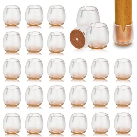 40 Pièces Chaise Casquettes 17mm-23mm Protection Pied de Patin Chaise Silicone Protection Plaquettes de Pieds de Meubles Chaise Jambe Caches Protecteurs de Sol pour Pieds Ronds (1/5)