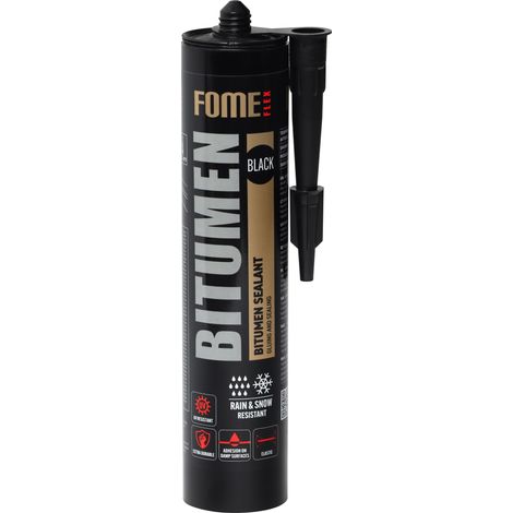 Sellador bituminoso de estanqueidad FOME FLEX Bitumen – pegado de tejados, sellado de juntas, exterior resistente a la intemperie – 300 ml (1/5)