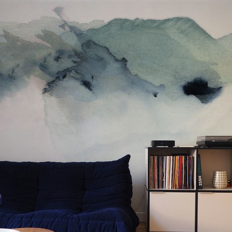 Papier peint panoramique Nébuleuse marine, Beige 150 x 250cm (1/5)