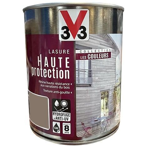 V33 Lasure Haute Protection 'Les Couleurs' 8 ans Cèdre Argenté 1 L (1/4)