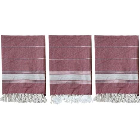 TELO MARE ZUMA IN COTONE- - cm.90x180 - colore rosso - 3 pezzi XTRA (1/2)